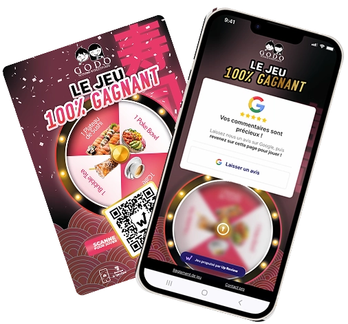 Récolter plus d'avis Google avec un jeu concours Up Review pour la communication de son restaurant